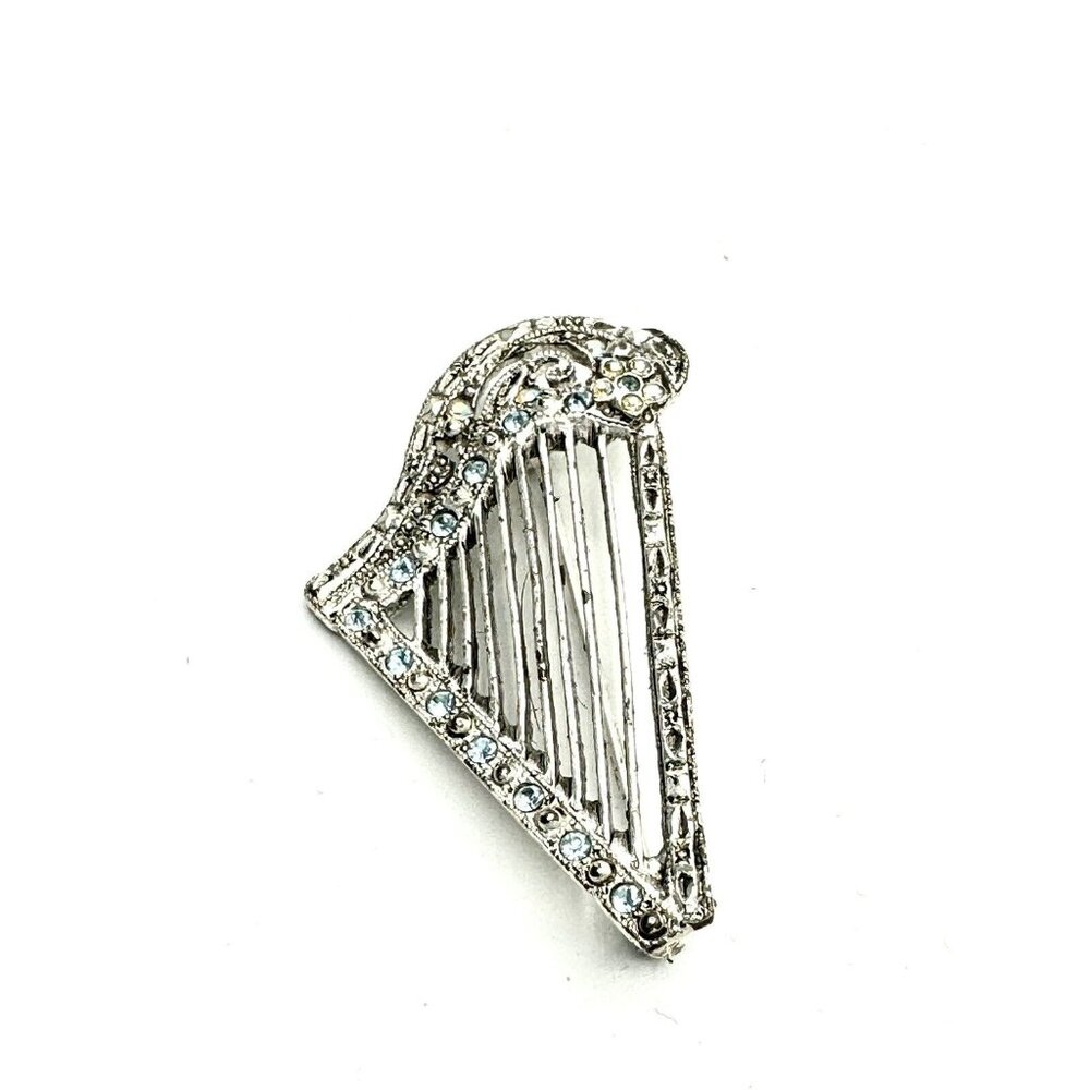 Vintage Rhinestone Pin Brooch Sterling Silver
